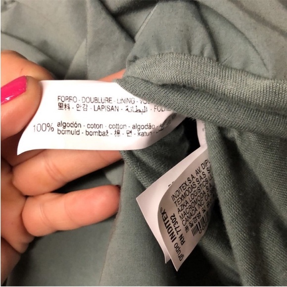 Zara Olive Green Puff Skirt Mini  T Shirt Dress - Picture 6 of 8